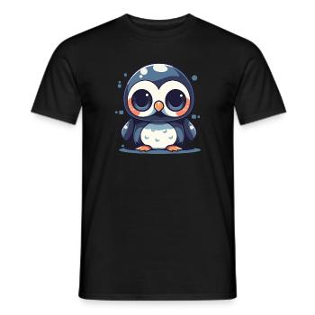 Penguin with sunglasses, Antarctic bird, - Men's T-Shirt - black - Front - AI Model Male 178 light (178cm)