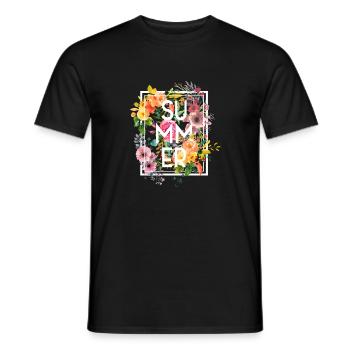 Flower Summer - Men's T-Shirt - black - Front - AI Model Male 178 light (178cm)