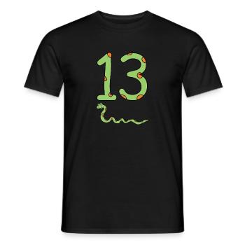 Snake Birthday Boy 13th Thirteenth Kids Reptile - Men's T-Shirt - black - Front - AI Model Male 178 light (178cm)