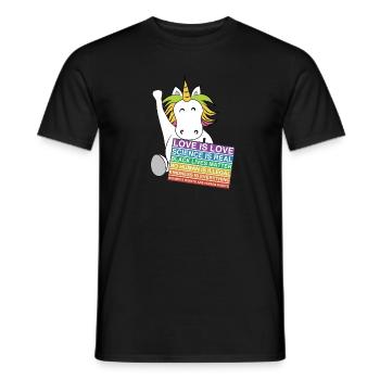 Social Justice Unicorn Activist Sign Equity - Men's T-Shirt - black - Front - AI Model Male 178 light (178cm)