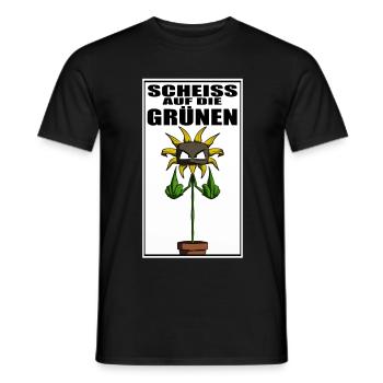 Gegen Grüne Politik Sonnenblume - Männer T-Shirt - Schwarz - Vorne - AI Model Male 178 light (178cm)