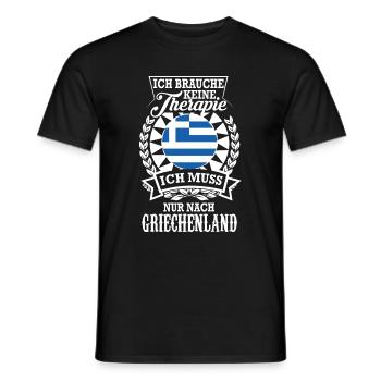 Griechenland statt Therapie – Dein Traumziel - Männer T-Shirt - Schwarz - Vorne - AI Model Male 178 light (178cm)