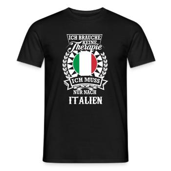 Italien statt Therapie – Dein Reiseziel - Männer T-Shirt - Schwarz - Vorne - AI Model Male 178 light (178cm)