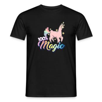 Llamacorn 100% Magic Unicorn Unicorn Lama Gift - Men's T-Shirt - black - Front - AI Model Male 178 light (178cm)