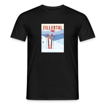 Zillertal Tirol Austria - Snowboard Retro Gift - Men's T-Shirt - black - Front - AI Model Male 178 light (178cm)
