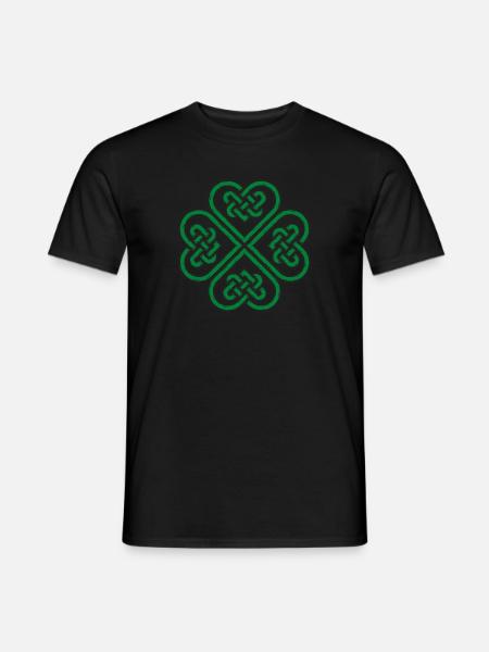 Irische keltische Knoten Kleeblatt Herz St. Patricks Day - Männer T-Shirt - Schwarz