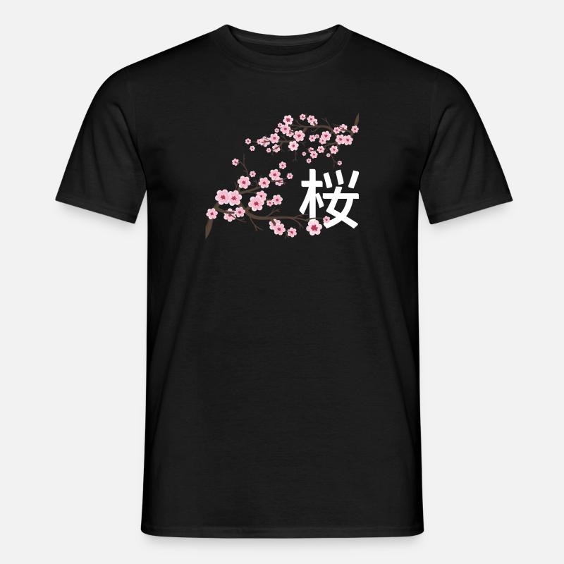 Sakura Japanische Kirschblüten - Männer T-Shirt - Schwarz