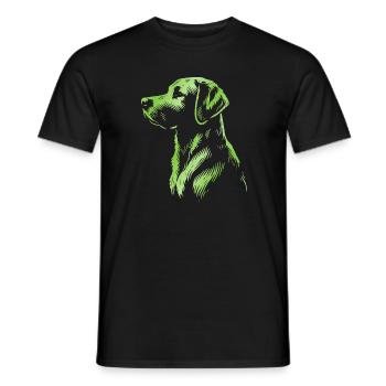Labrador Zeichnung Kopf grün - Männer T-Shirt - Schwarz - Vorne - AI Model Male 178 light (178cm)