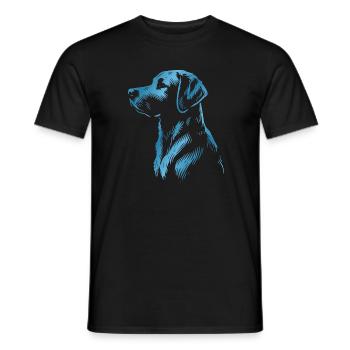 Labrador Zeichnung Kopf blau - Männer T-Shirt - Schwarz - Vorne - AI Model Male 178 light (178cm)