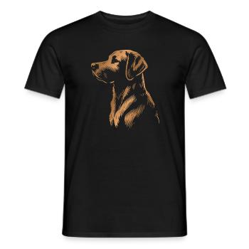 Labrador Zeichnung Kopf bronze/kupfer - Männer T-Shirt - Schwarz - Vorne - AI Model Male 178 light (178cm)