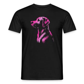 Labrador Zeichnung Kopf pink - Männer T-Shirt - Schwarz - Vorne - AI Model Male 178 light (178cm)