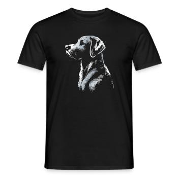 Labrador Drawing Head Silver - Men's T-Shirt - black - Front - AI Model Male 178 light (178cm)