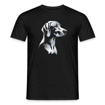 Magyar Vizsla dessin tête argent - T-shirt homme - noir - Devant - AI Model Male 178 light (178cm)