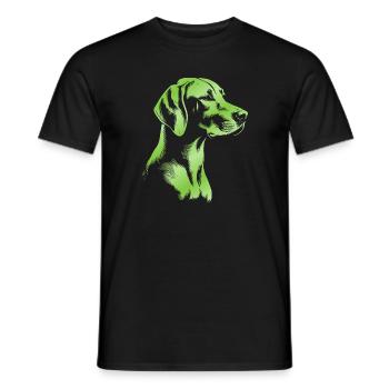 Magyar Vizsla Tête de Dessin Vert - T-shirt homme - noir - Devant - AI Model Male 178 light (178cm)
