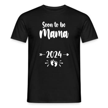 Mama Soon To Be Mom 2024 Mother Pregnant Kids Moth - Men's T-Shirt - black - Front - AI Model Male 178 light (178cm)