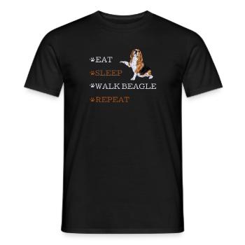 BEAGLE SPAZIEREN GEHEN - Männer T-Shirt - Schwarz - Vorne - AI Model Male 178 light (178cm)
