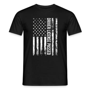 Permis de conduire American Flag Réussi Examen de conduite - T-shirt homme - noir - Devant - AI Model Male 178 light (178cm)