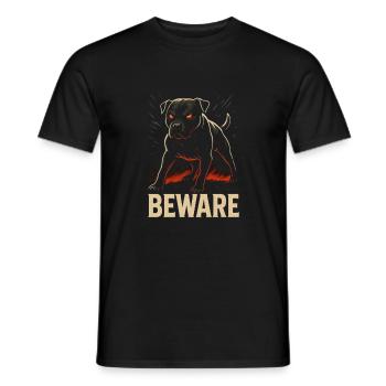 Beware of the dog - wild dog - Men's T-Shirt - black - Front - AI Model Male 178 light (178cm)
