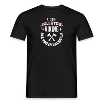 Valentins Tag Wikinger Nordmann Geschenk - Männer T-Shirt - Schwarz - Vorne - AI Model Male 178 light (178cm)