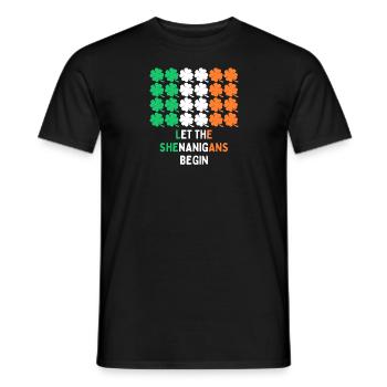 Fête de la Saint-Patrick Irlande Drapeau Clover Cadeau - T-shirt homme - noir - Devant - AI Model Male 178 light (178cm)