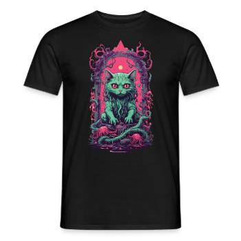 Chat démoniaque Halloween gothique drôle chats Design - T-shirt homme - noir - Devant - AI Model Male 178 light (178cm)