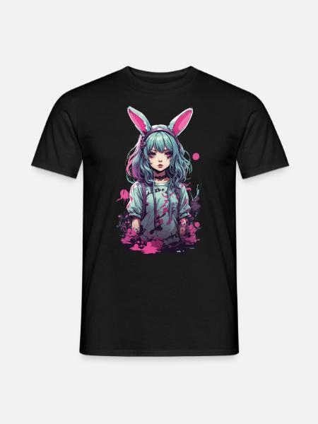 Anime Goth Girl Kawaii Bunny Kemonomimi - T-shirt homme - noir