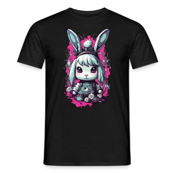 Goth Bunny Kawaii Pastel gothique Design - T-shirt homme - noir - Devant - AI Model Male 178 light (178cm)