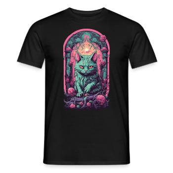 Chat gothique sombre Halloween esthétique chats - T-shirt homme - noir - Devant - AI Model Male 178 light (178cm)