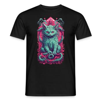 Creepy Demons Cat Halloween Underworld Design - T-shirt homme - noir - Devant - AI Model Male 178 light (178cm)