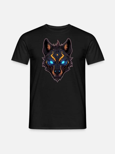 Hyäne, Hyänenkopf - Männer T-Shirt - Schwarz