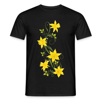 Pâques, jonquilles, jonquilles, printemps - T-shirt homme - noir - Devant - AI Model Male 178 light (178cm)