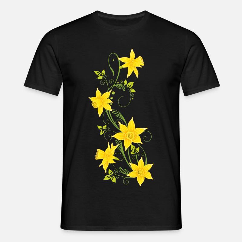 Easter, daffodils, daffodils, spring - Men's T-Shirt - black