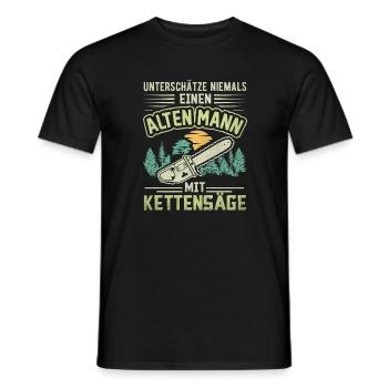 Brennholz Axt Holz Machen Kettensäge - Männer T-Shirt - Schwarz - Vorne - AI Model Male 178 light (178cm)