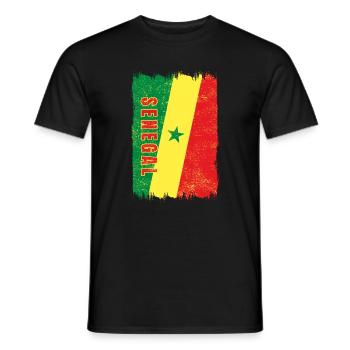 Senegal flag - Men's T-Shirt - black - Front - AI Model Male 178 light (178cm)