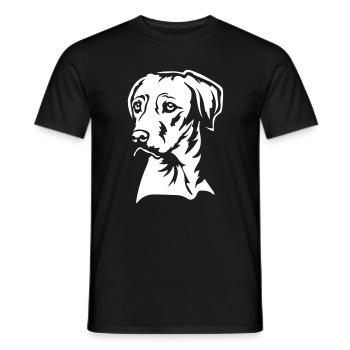 Rhodesian Ridgeback Head « Black Edition » - T-shirt homme - noir - Devant - AI Model Male 178 light (178cm)