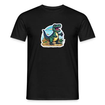 Le Trex Dino est en route - T-shirt homme - noir - Devant - AI Model Male 178 light (178cm)