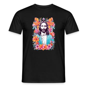 Jesus Christ - Men's T-Shirt - black - Front - AI Model Male 178 light (178cm)