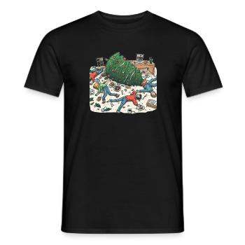 Exuberant Christmas tree party - Men's T-Shirt - black - Front - AI Model Male 178 light (178cm)