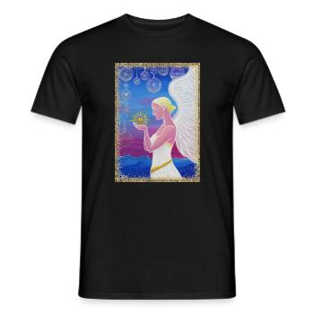 Ange de l’hiver sacré - Sonja Ariel - T-shirt homme - noir - Devant - AI Model Male 178 light (178cm)