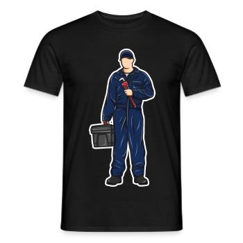 Klempner Junge - Männer T-Shirt - Schwarz - Vorne - AI Model Male 178 light (178cm)