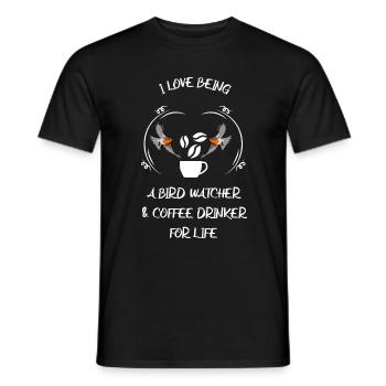 Bird Watching Bird Watching Birding Coffee - Men's T-Shirt - black - Front - AI Model Male 178 light (178cm)