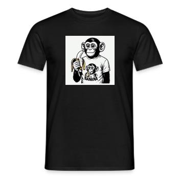 A monkey and his banana - Men's T-Shirt - black - Front - AI Model Male 178 light (178cm)
