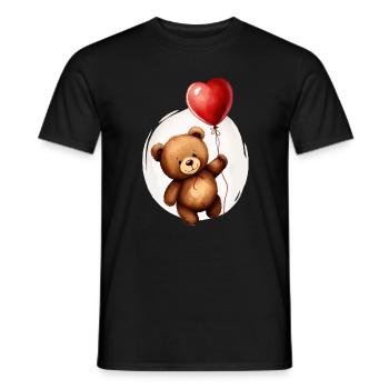 Bear with balloon - Men's T-Shirt - black - Front - AI Model Male 178 light (178cm)