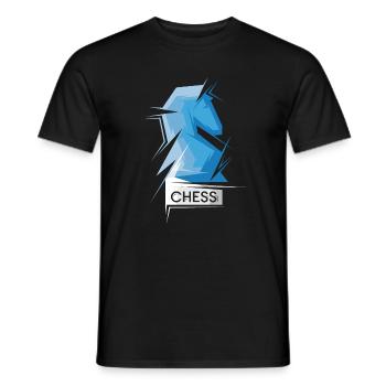 Schach Pferd Origami abstrakt Symbol Illustration - Männer T-Shirt - Schwarz - Vorne - AI Model Male 178 light (178cm)