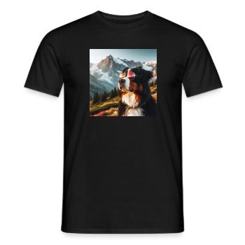 Bernese mountain dog - Men's T-Shirt - black - Front - AI Model Male 178 light (178cm)