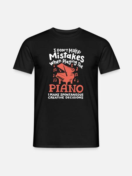Klavierspieler Pianist - Männer T-Shirt - Schwarz