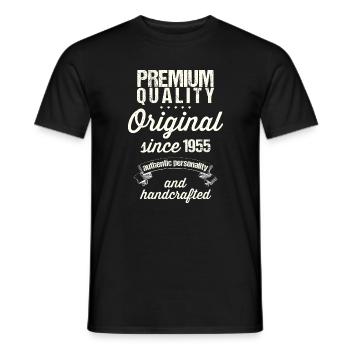 Né en 1955 - T-shirt homme - noir - Devant - AI Model Male 178 light (178cm)