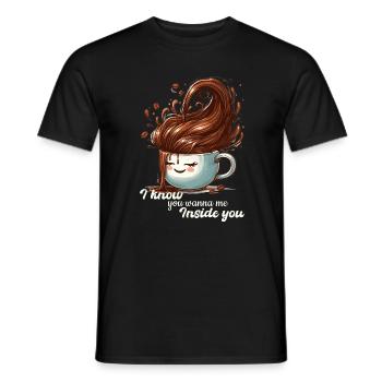 Coffee Mug Funny Gift - Men's T-Shirt - black - Front - AI Model Male 178 light (178cm)