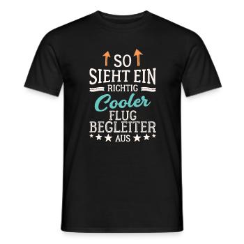 So sieht ein richtig cooler Flugbegleiter aus - Männer T-Shirt - Schwarz - Vorne - AI Model Male 178 light (178cm)