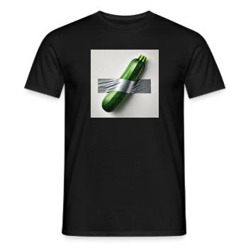 Zucchini framed by ribbon - Men's T-Shirt - black - Front - AI Model Male 178 light (178cm)